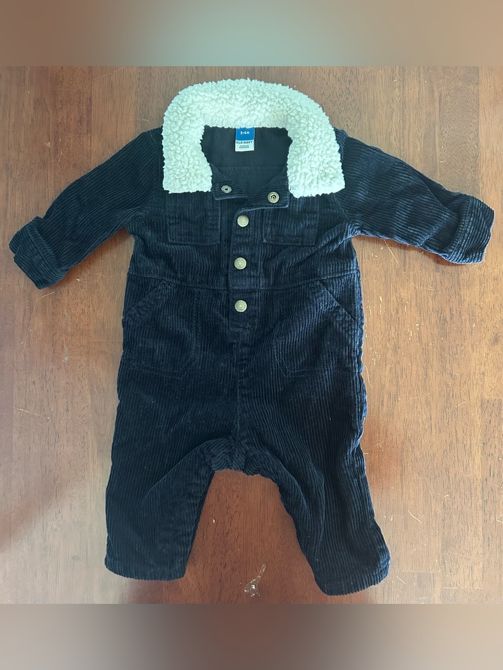 Old Navy Corduroy Baby Jumpsuit with Sherpa Collar